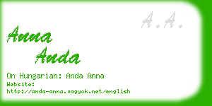 anna anda business card